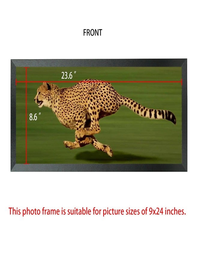 Mxtallup 9x24 Picture Frame Solid Wood 9x24 Poster Frame for Wall Photo Frames Family Black (T22B924) - Image 2